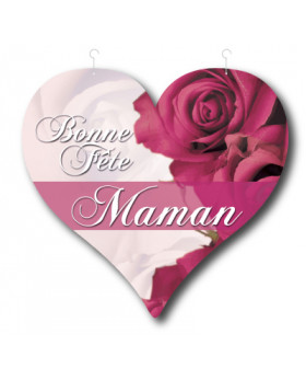 Coeur carton "Bonne fête maman" L48 H46 cm