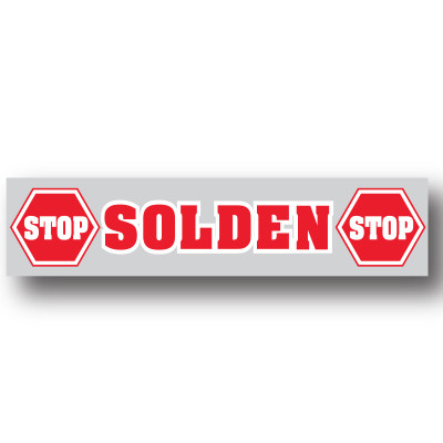 Poster "STOP SOLDEN" L115 H30cm.