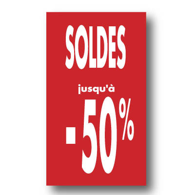 Affiche "SOLDES -50%" L40 H72 cm