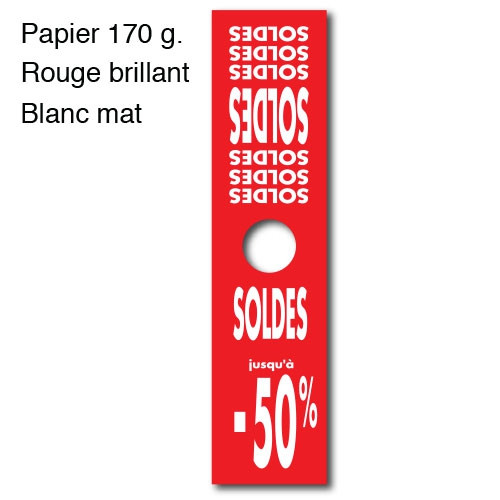 Affiche mannequin "SOLDES -50%" L40 H165 cm