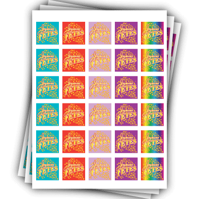 10 planches de stickers carrés "Joyeuses FÊTES"
