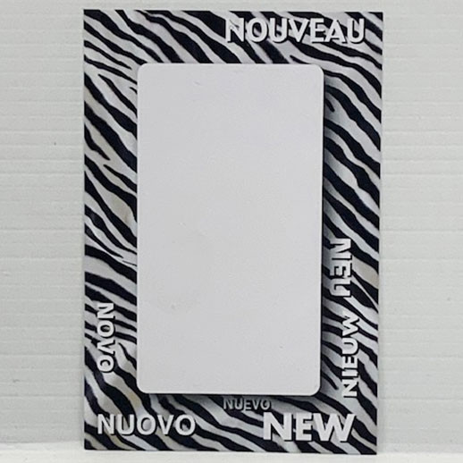 Paquet de 100 étiquettes papier "déco Zèbre NOUVEAU" L80 H120 mm