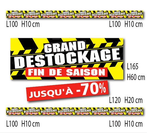 Kit 6 affiches " GRAND DESTOCKAGE  FIN DE SAISON"
