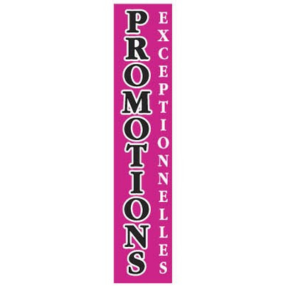 Affiche "PROMOTIONS EXCEPTIONNELLES" fluo L25 H115 cm
