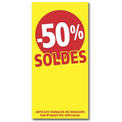 Affiche SOLDES -50% L56 H115 cm