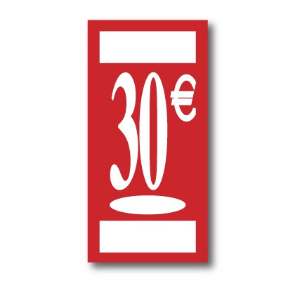 Panneau polypro "30€" L19 H38 cm