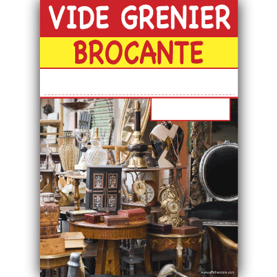 Panneau "Brocante Vide-grenier" L70 H100 cm