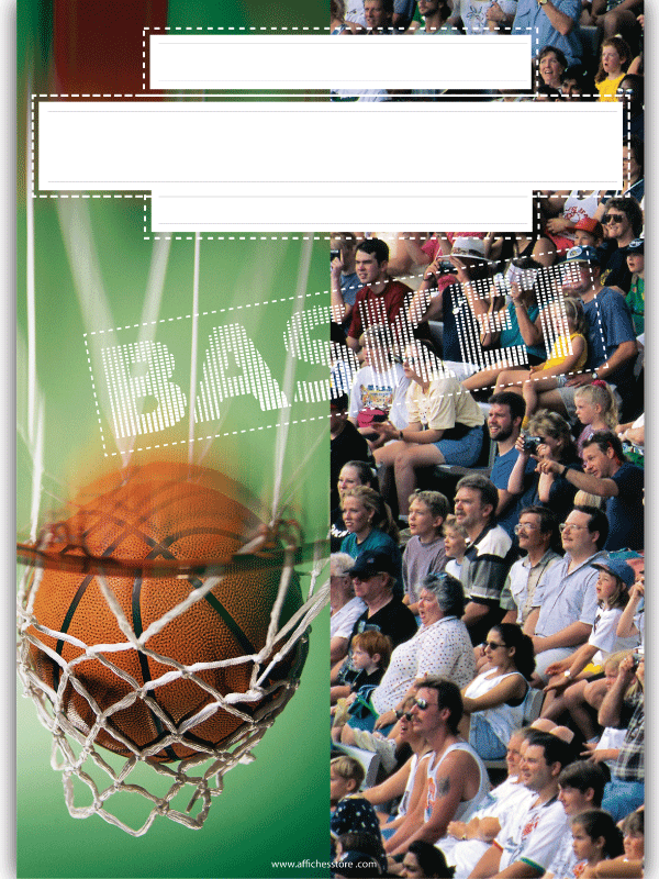 Panneau "Tournoi Basket" L70 H100 cm
