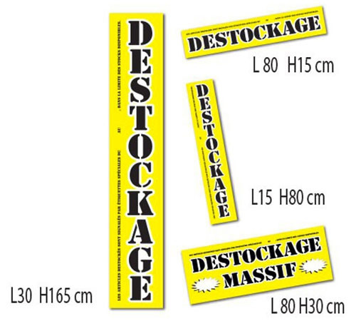 Kit de 4 affiches "DESTOCKAGE MASSIF"