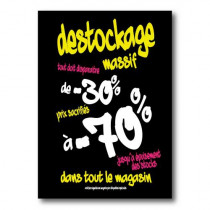 Affiche DESTOCKAGE -30 à-70%  L50 H70cm