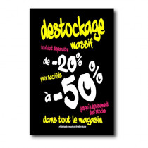 Affiche "DESTOCKAGE -50%" L100 H150cm