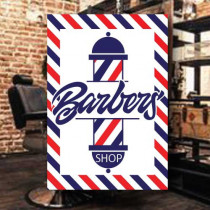 Sticker adhésif BARBER SHOP  L35 H50 cm