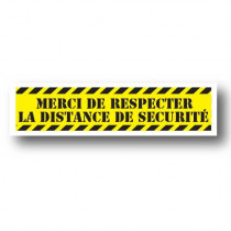 Sticker de sol jaune MERCI  L66 H15cm