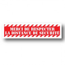 Sticker de sol rouge MERCI  L66 H15cm