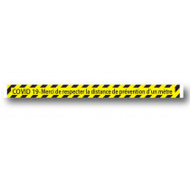 Sticker de sol jaune COVID 19  L100 H7cm