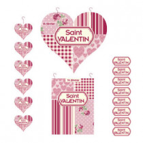 kit de 3 cartons Saint Valentin et 500 stickers