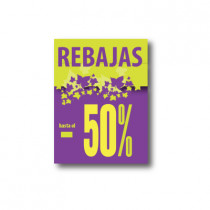 Cartel REBAJAS -50%, 60 x 80 cm