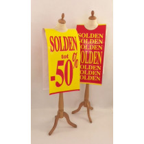 Poster mannequin  "SOLDEN tot  -50%" L40 H168 cm