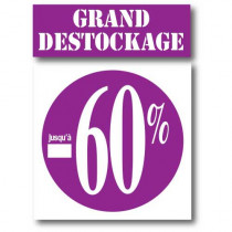 Affiche "GRAND DESTOCKAGE JUSQU'A -60%"