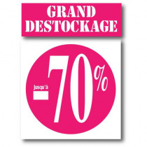 Affiche "GRAND DESTOCKAGE JUSQU'A -70%"
