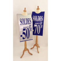 Affiche mannequin  "SOLDES jusqu'à -50%, -70%" L40 H168 cm
