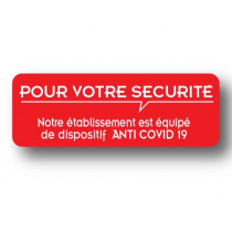 Sticker de sol rouge POUR VOTRE SECURITE  32 H11cm