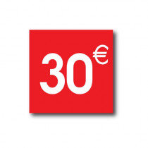 Sticker adhésif " 30€ "  L40 H40 cm