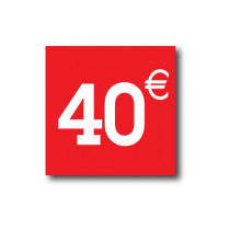 Sticker adhésif " 40€ "  L40 H40 cm
