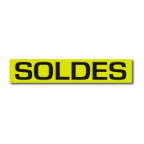 Affiche "SOLDES" anis fluo L80 H13 cm