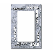 Paquet de 100 étiquettes "déco Hiver - SOLDES" L80 H120 mm