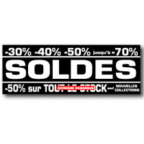 Affiche " SOLDES" XXL .  L280 H100 cm