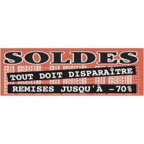 Affiche "SOLDES REMISES JUSQU' À -70%" fluo L168 H60 CM