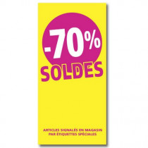 Affiche "SOLDES -70%" L56 H115 cm