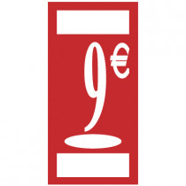 Panneau " 9 €" L19 H38 cm