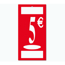 Panneau "5 €" L19 H37 cm