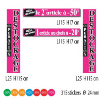 Kit de 4 affiches DESTOCKAGE et 315 stickers