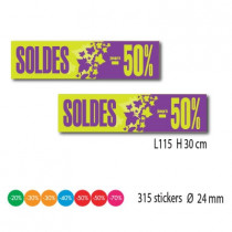 Kit de 2 affiches "SOLDES" et 315 stickers